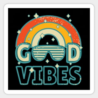 Good Vibes | Retro | Rainbow | 70s | Sunglasses Magnet